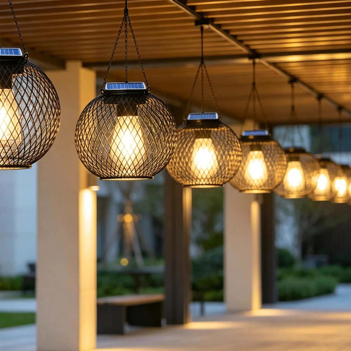 Outdoor Solar Lanterns Upgraded Decorative Hanging Lights Waterproof Garden Lamp Large Decoration