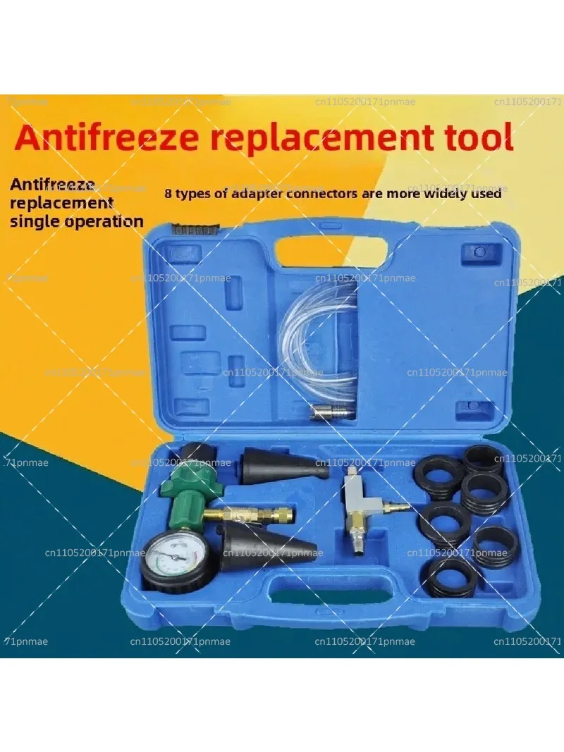 Automotive Plastic Steel Antifreeze Replacement Tool, Vacuum Radiator Refilling and Air Venting Coolant Change Kit