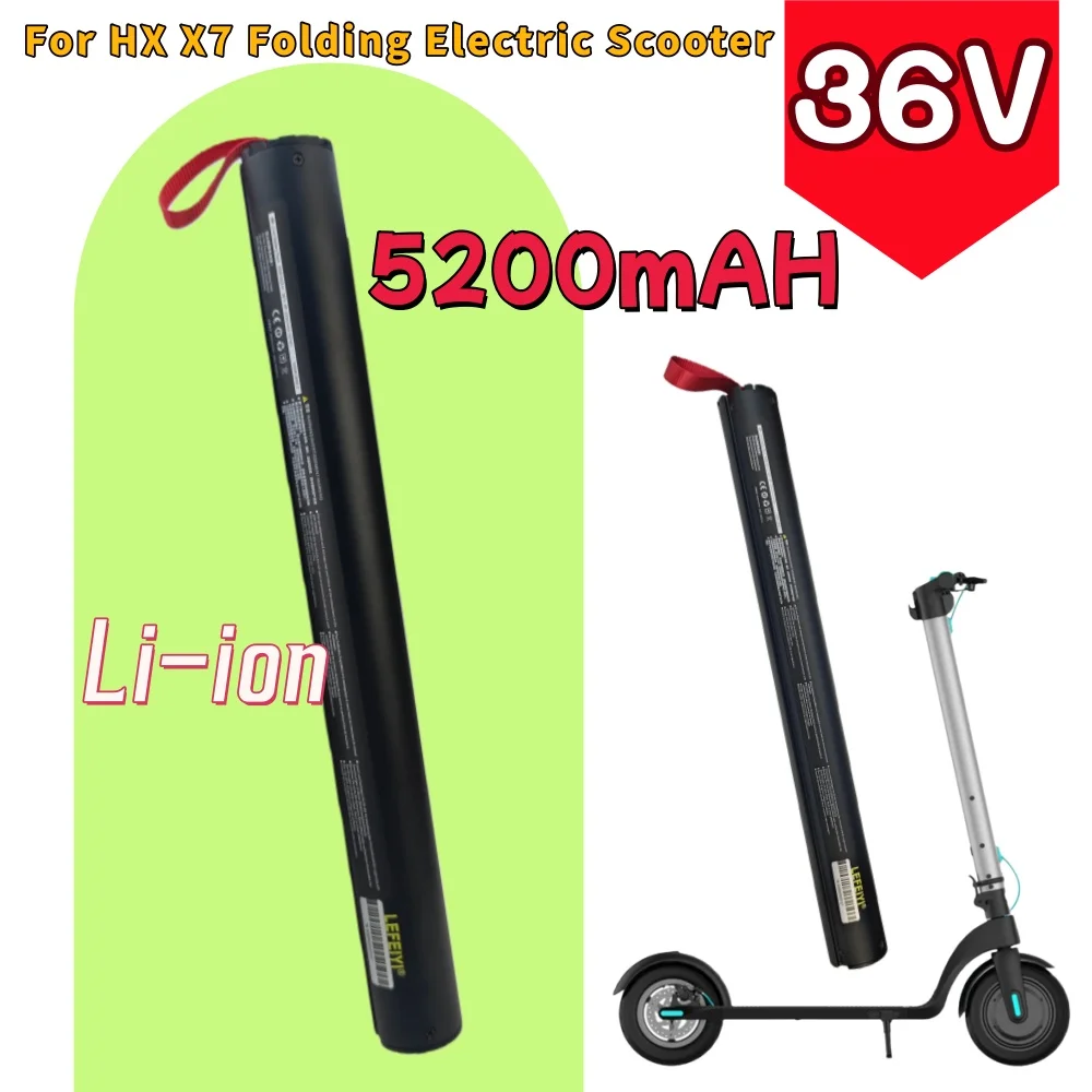 

HX X7 36V 187Wh 5200mAh Lithium Battery for Electric Scooter - Aluminum Construction, Safe Charging, Universal Compatibility