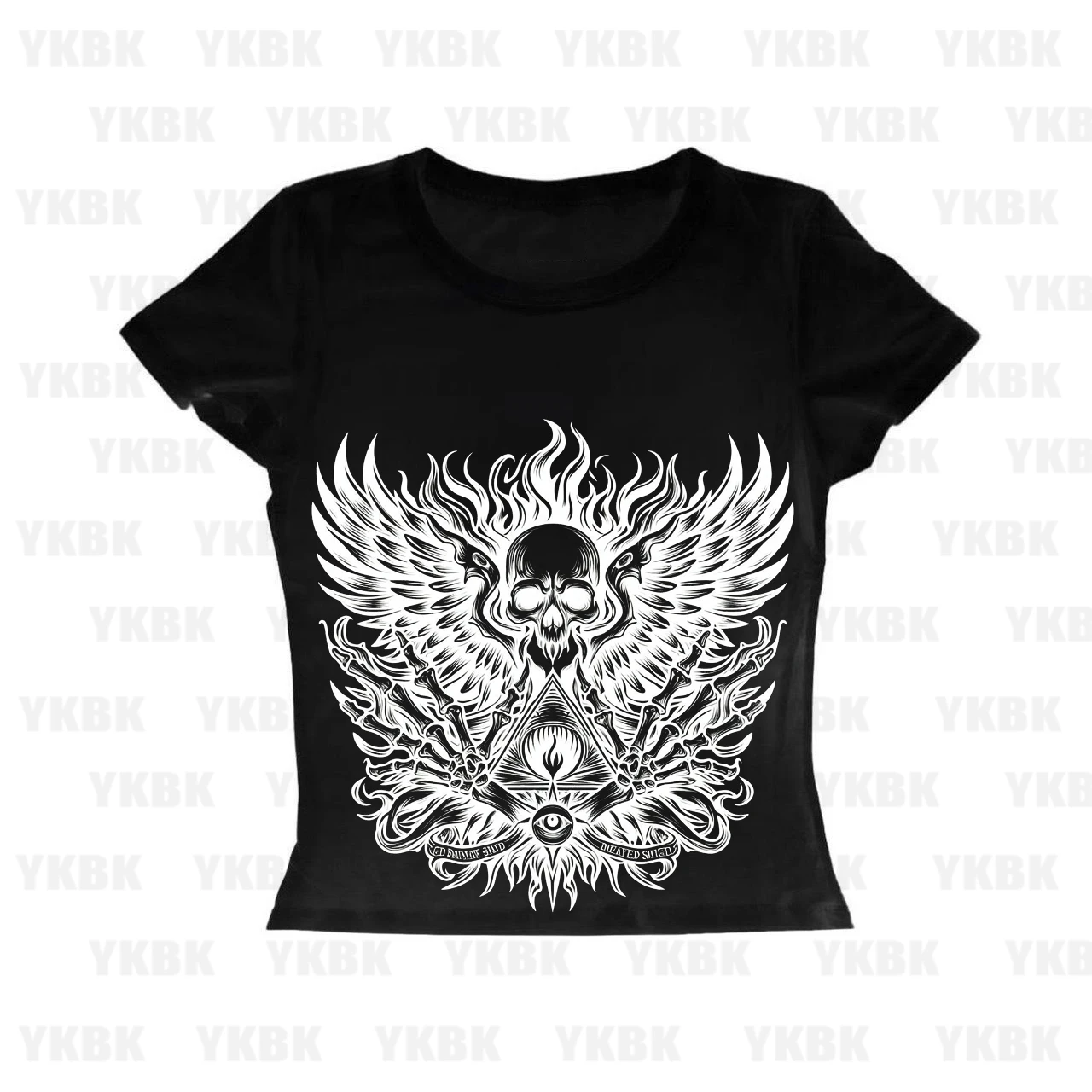 Koszulka damska z krótkim rękawem, grafika Ghost Knight, styl gotycki, anime, nadruk czaszki, hip-hop.