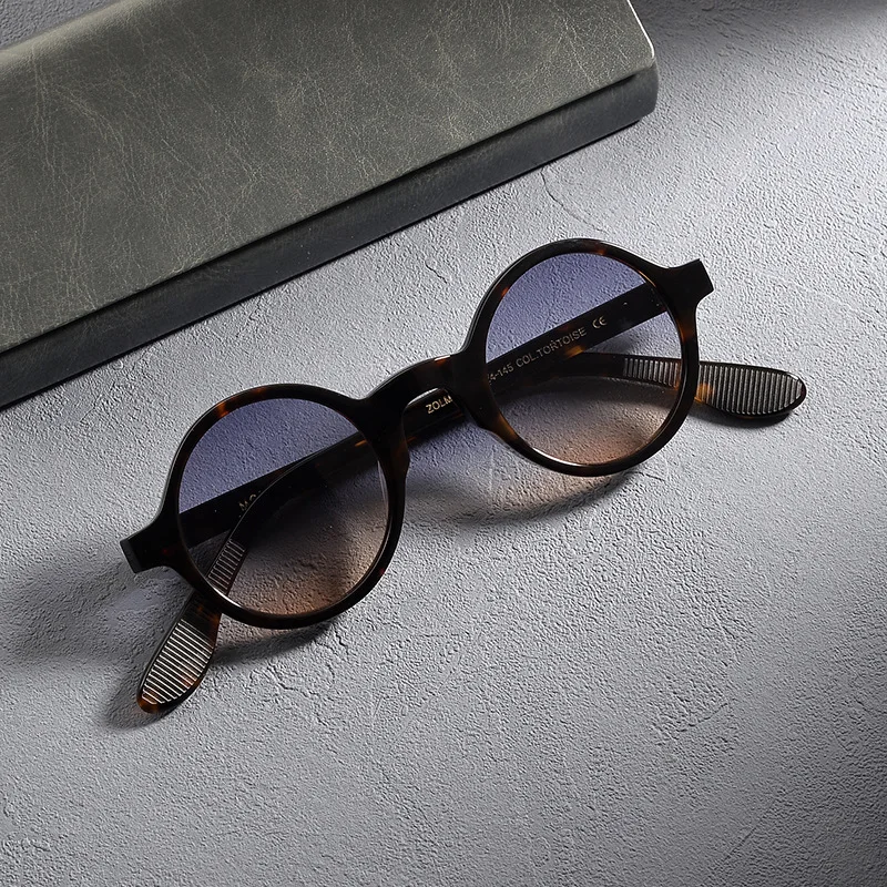 

Vintage Brand Designer Sunglasses Men Women Handmade Acetate Small Retro Round Frame High Quality Sun Glasses UV400 Protection