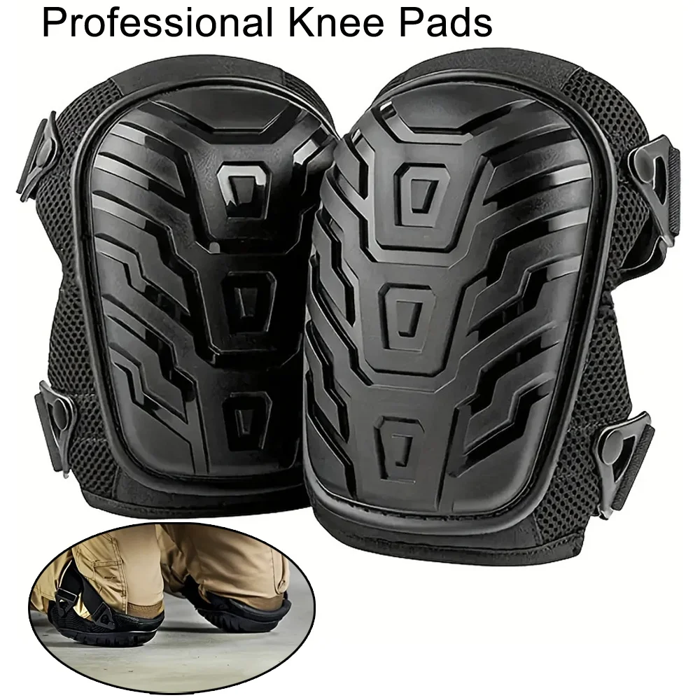 1 Pair of Professional Knee Pads-Thick Gel Cushion Double Straps & Adjustable Clips  Perfect for Work Gardening & Construction