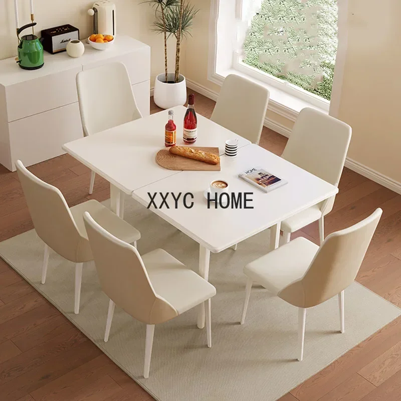 Nordic Modern Dining Table Extension Mechanism Rectangle Italy Wooden Dining Table Chaire Living Mesa Comedor Home Furniture