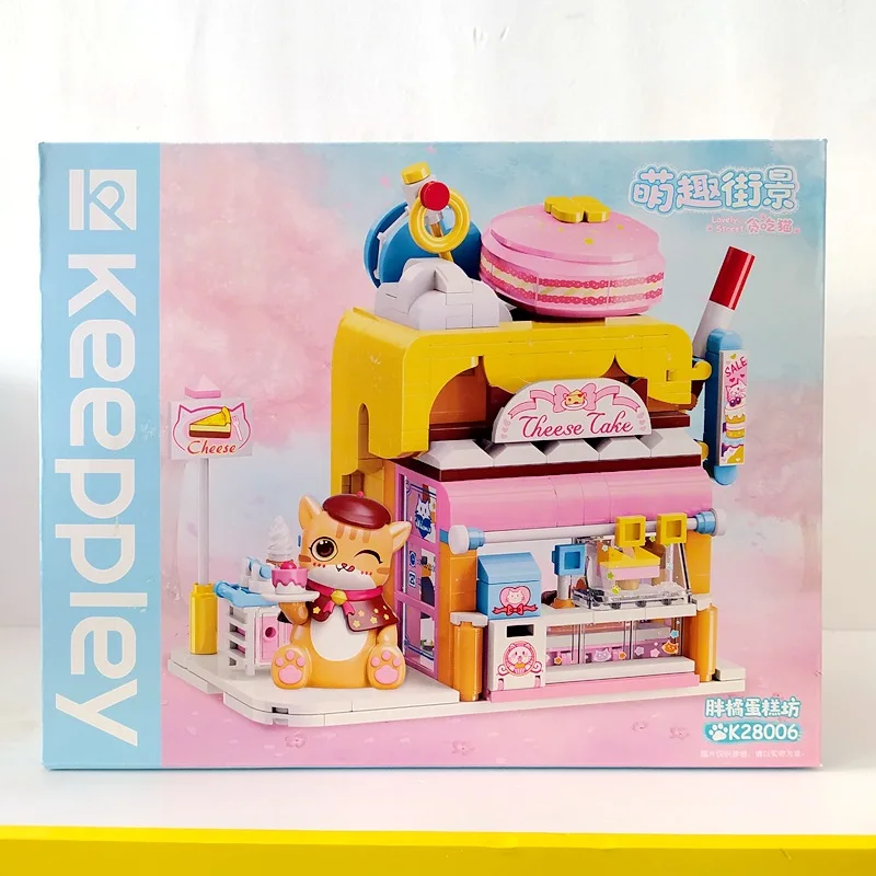 Tacpley-décennie s de construction de scènes de rue pour enfants, série de chats avides, modèle de boutique sans inquiétude, jouets assemblés mignons, cadeau d'anniversaire