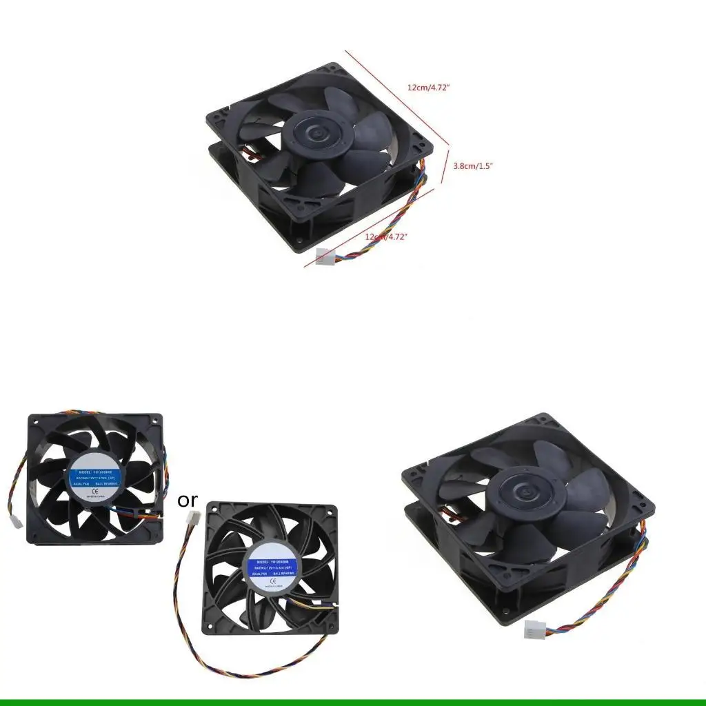 

U55C PC Fan 120mm 12V for YD12038HB 120mm 3.12A Cooling Fan 4-Pin PWM for CPU Server
