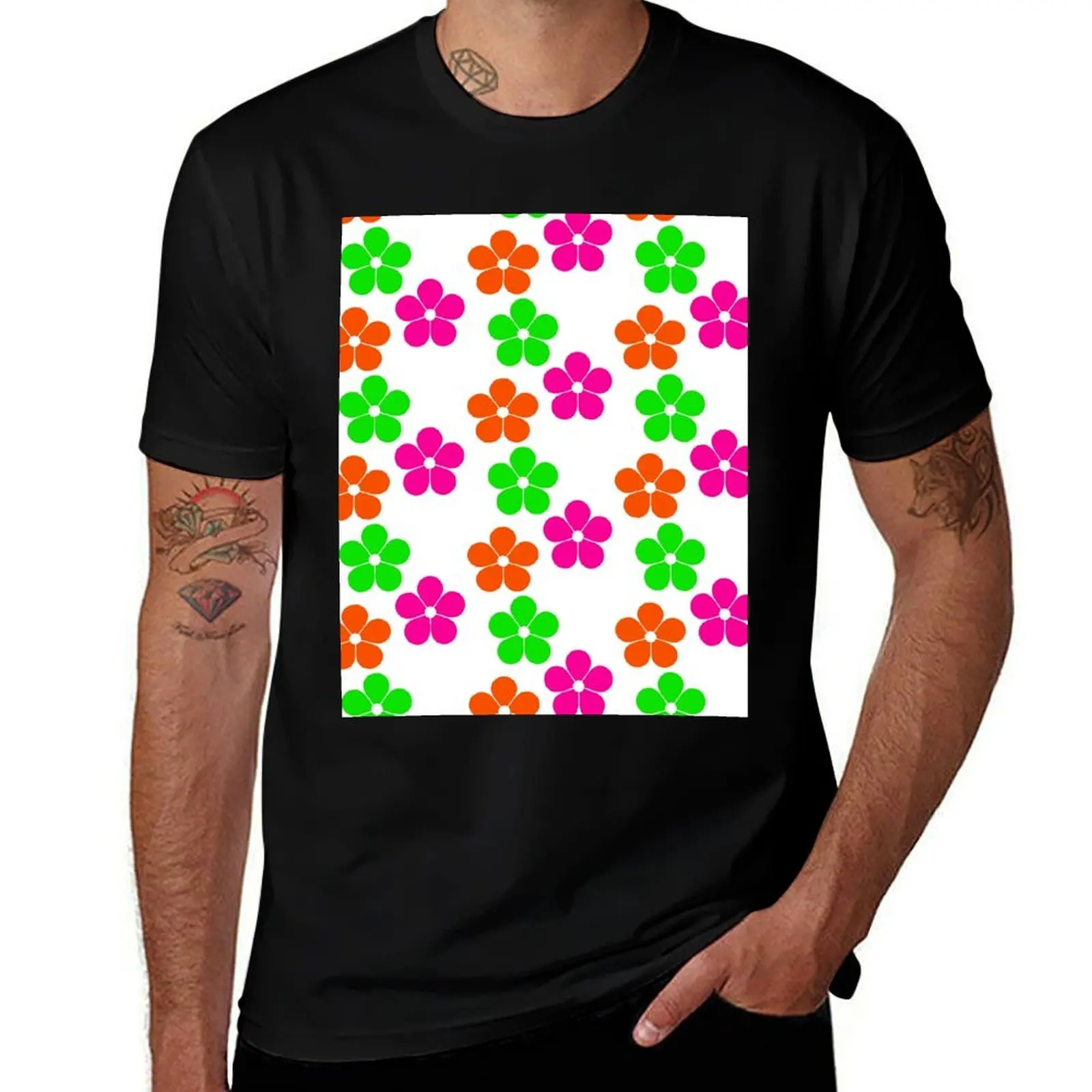 Mod Daisy Retro Large scale T-Shirt Breathable Workout Short Sleeve Top T-Shirt