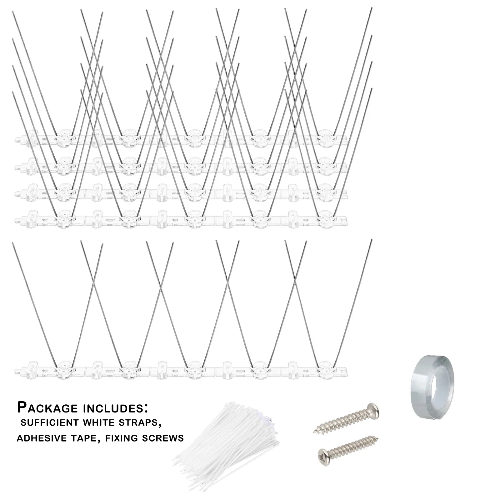 Durable Bird Spikes For Pigeons Small Birds，Anti-Bird Nest Fence Spike For Deterring Birds, Crows, Smooth Easy To Use 12/14Pcs
