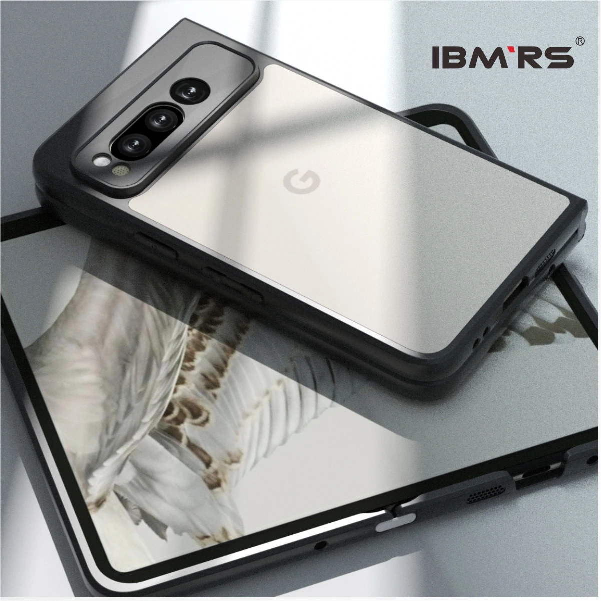 IBMRS for Google Pixel fold Case,Frosted transparent Shockproof Protection Case