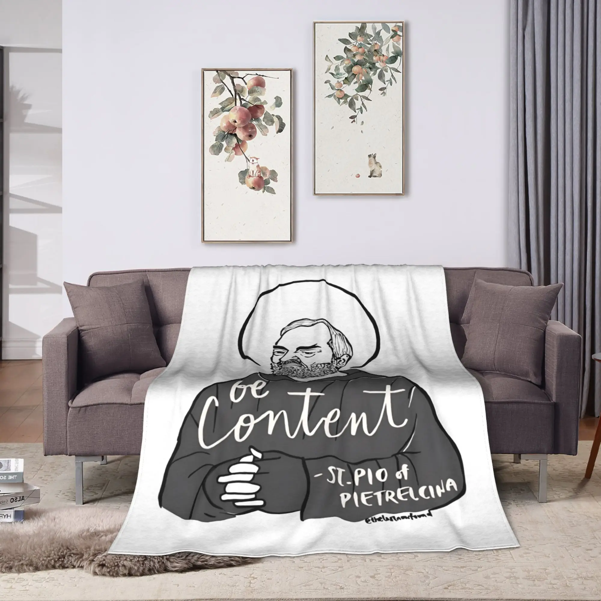 Padre Pio Of Pietrelcina Soft Blanket Stay With Me Children Plush Throw Blanket Fashion Bedroom Flannel Bedspread Sofa Bed Cover