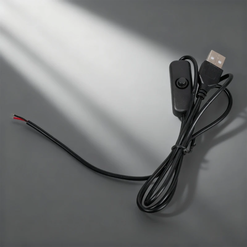 Switchable USB Power Cord 2 Pin Bare Wire Termination 5V/1A Voltages for Blower Light Projects Device Modifications 
