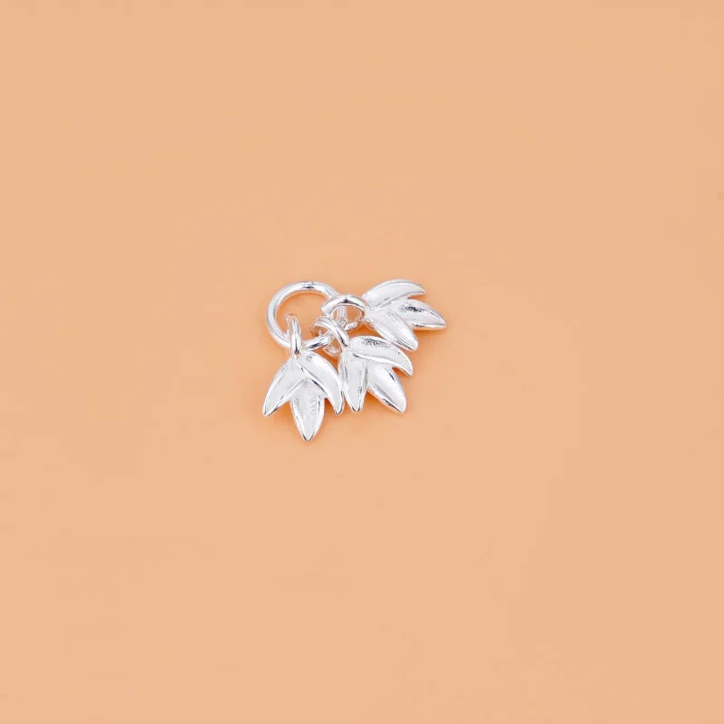 Handmade DIY beaded material bracelet Necklace Jewelry accessories 925 sterling silver vintage Maple Leaf pendant