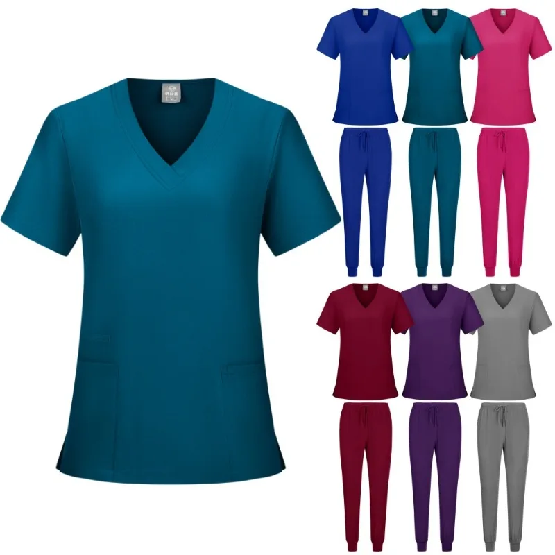 Set Scrub V-Neck - Seragam yang Nyaman & Bernapas untuk Dokter dan Perawat