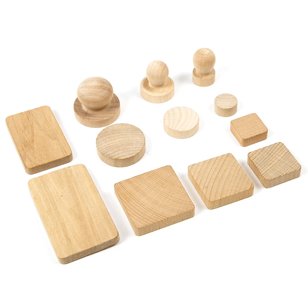 

10 PCS Square Solid Wood Stamp Base Scrapbooking Stamps Flash Cutting Boards for Crafts