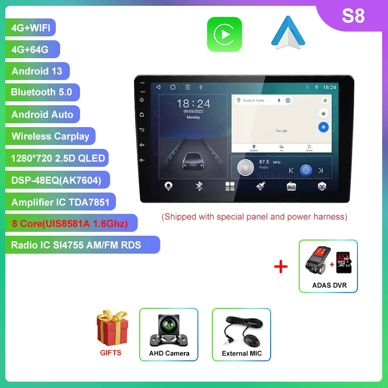 9 Inch 4 + 64GB 6 + 128Gb Android Autoradio 2 Din IPS Scherm Auto Dvd-speler Carplay Stereo Gps Navigatie voor DFSK V29 C31 C32 2012