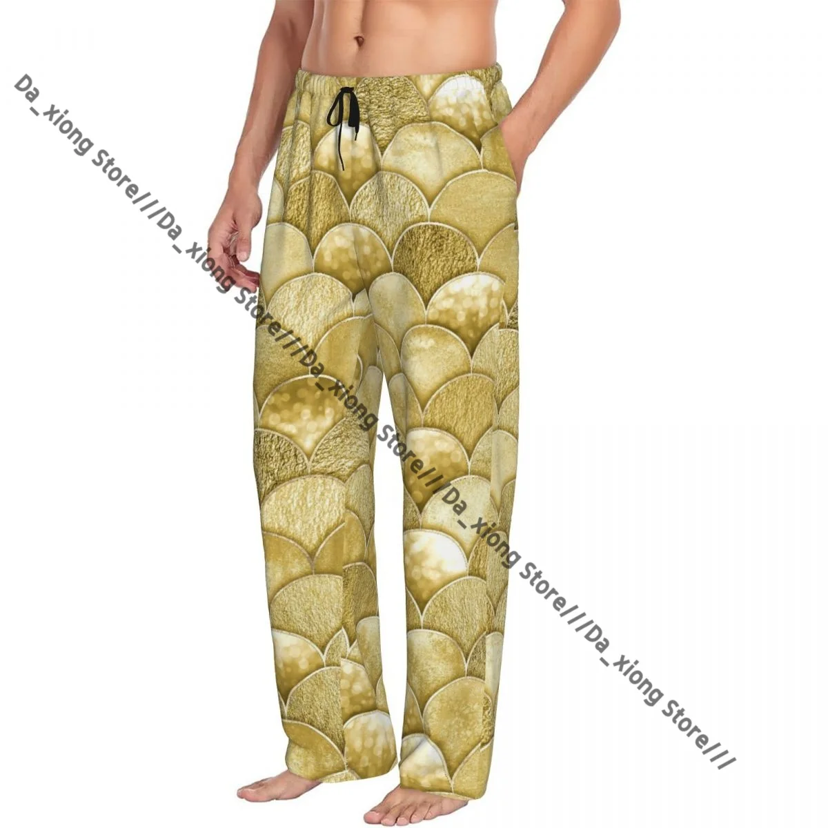 

Men's Sleepwear Loose Sleep Pants Pajamas Mermaid Fish Long Lounge Bottoms Casual Homewear