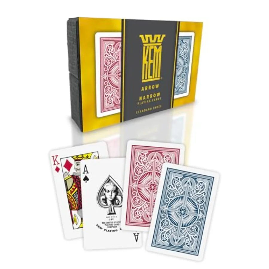 

Arrow Red and Blue Plastic Playing Cards, Standard Index, Bridge Size, Premium, Casino Grade Poker, 2 Decks