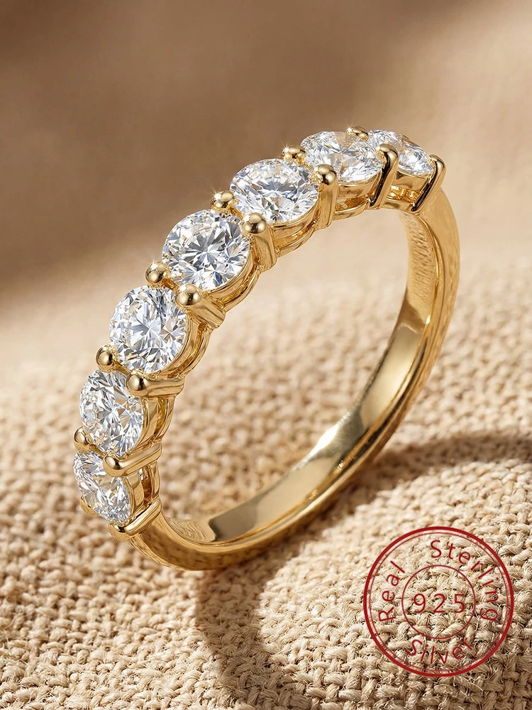 Multicolor Classic Seven Star Zircon Ring For Women 925 Sterling Silver Engagement Wedding Luxury High Quality Fine Jewelry