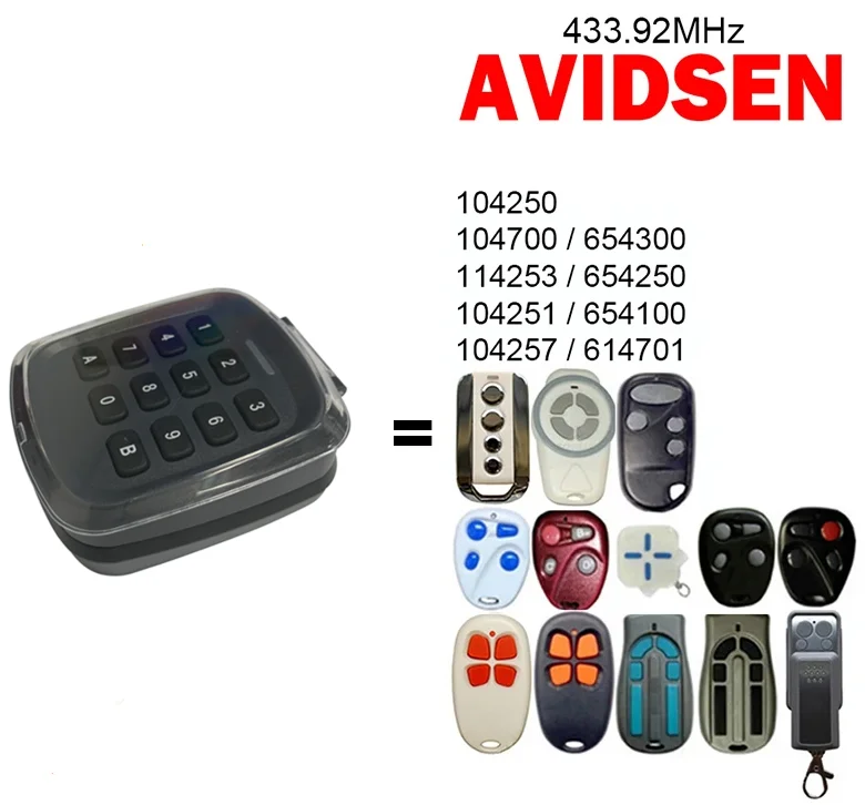 Avidsen 114253 KEYPAD Remote Control for Avidsen Rolling Code Extel Thomson 433.92MHz