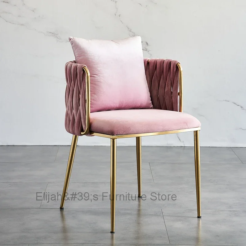 

Metal Upholstery Fabric Dining Chairs Luxury Multicolor Vip Beauty Salon Chair Design Makeup Tables Cadeiras Bedroom Furniture