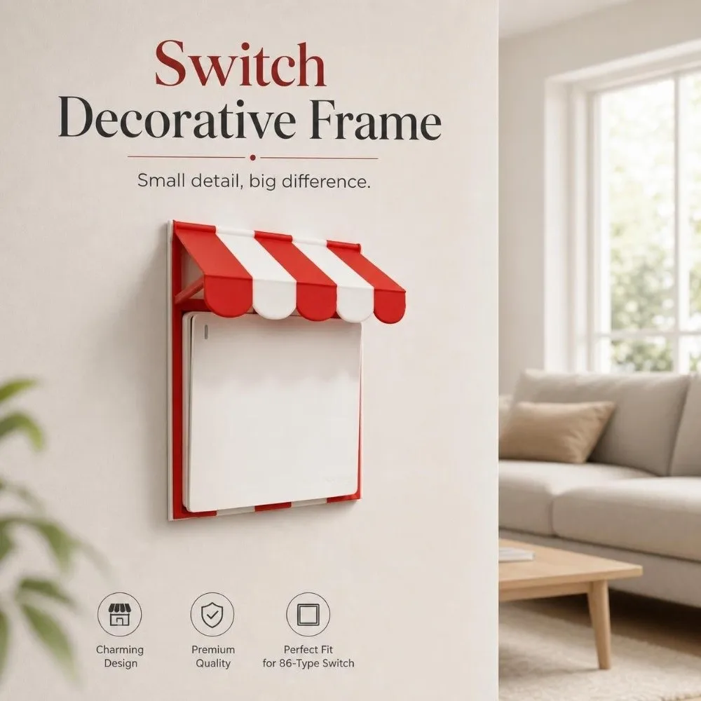 3D Printed Wall Switch Plate Canopy Design Creative Switch Decorative Frame 86 Type Wall Mounted Switch Frame Cover