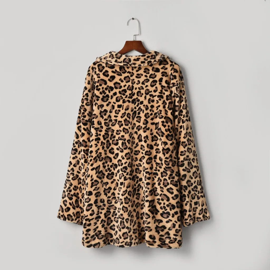 Jackets for Women New In Leopard Print Fashion Fur Coat Top Winter Women\'s Cold Coat Elegant Temperament Warm Women\'s Clothing