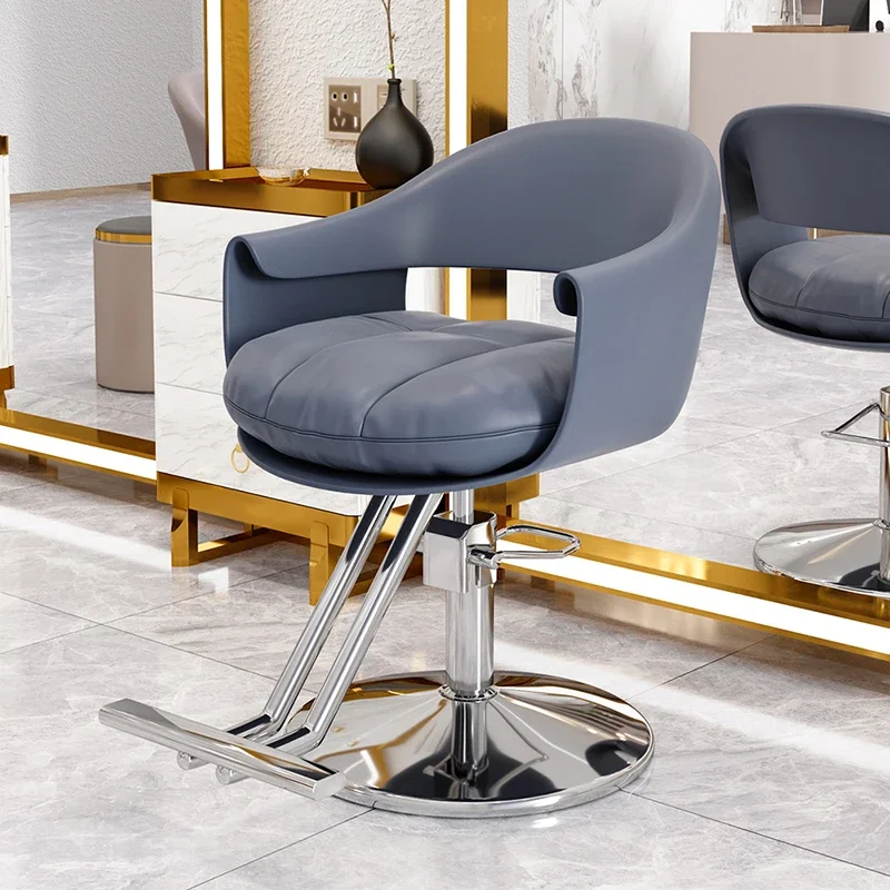 Classic Gray Barber Chair Aesthetic Personalized Beauty Salon Barbershop Chair Trendy Vintage Cadeira De Barbeiro Furniture