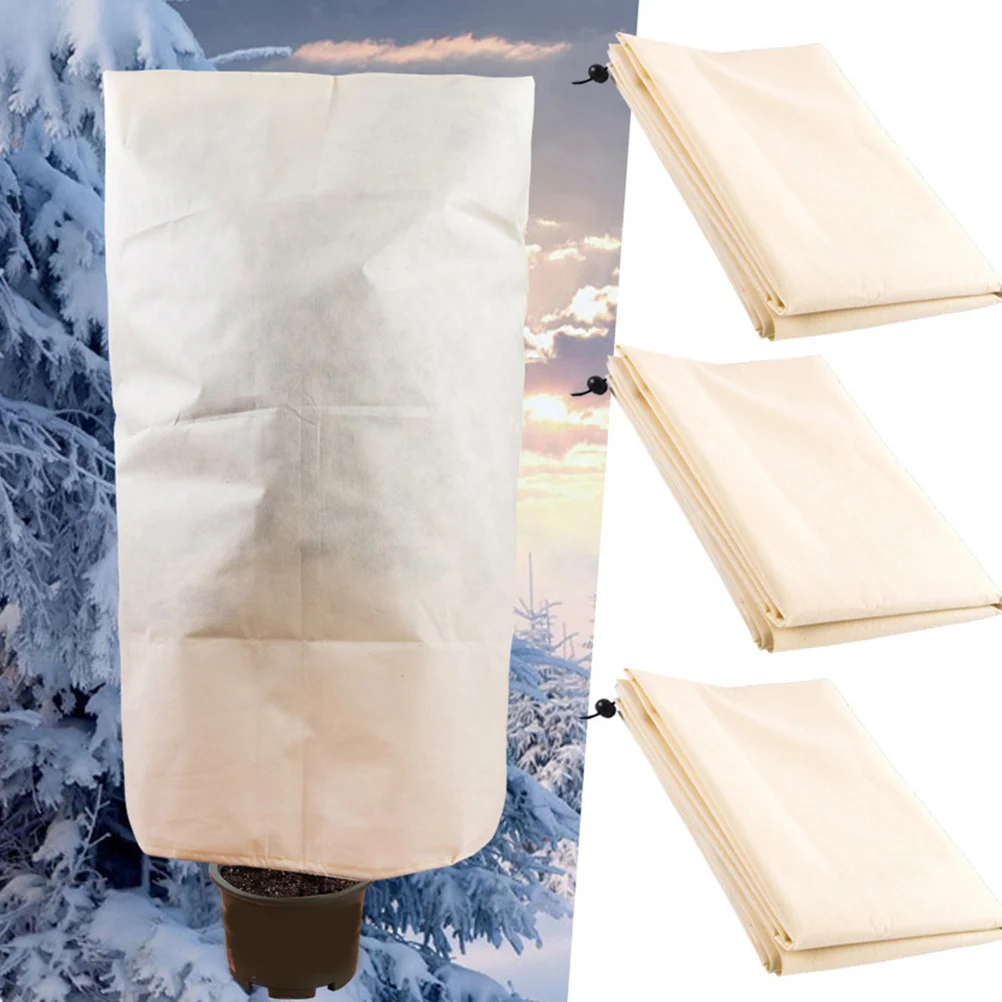

2Pcs Plant Frost Protection Covers Non-Woven Wear-Resistant Cover for Winter Plant Protecting Shrubs Saplings Winter Shrub Cover