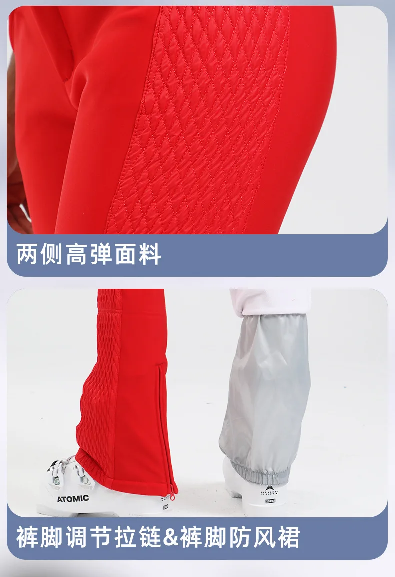 Gsou Snow Damen-Skihose, Snowboardhose, winddicht, wasserdicht, Winter-Skihose, -30 Grad, bequemes, geteiltes Design – Detail 17