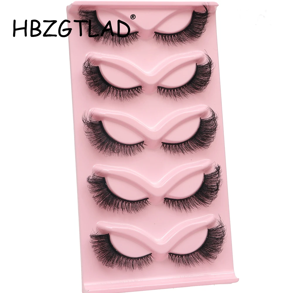 New Cat-Eye 3D Mink Eyelashes Curled Winged Natural Realistic Messy End Eye Elongated Thick False Eyelashes Soft Fake Eyelashes