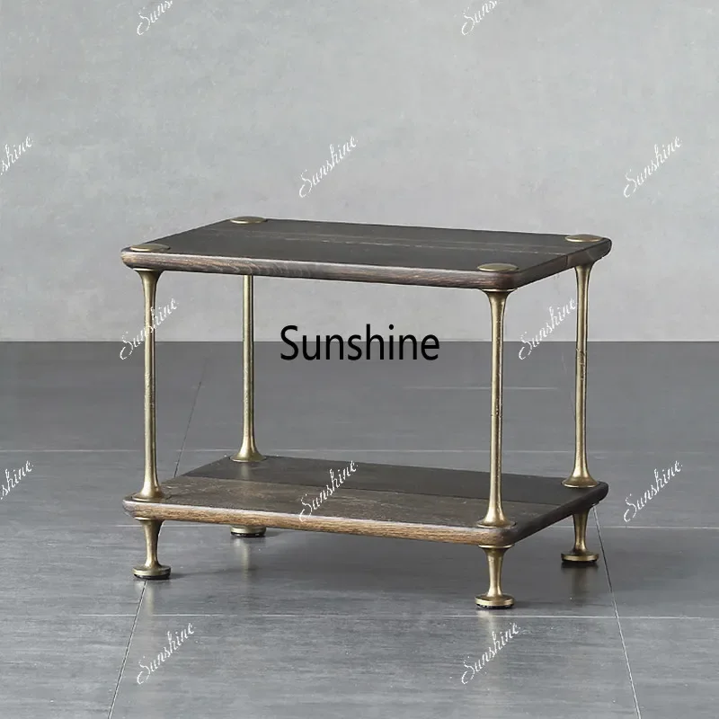 

Nordic size apartment simple coffee table retro gold