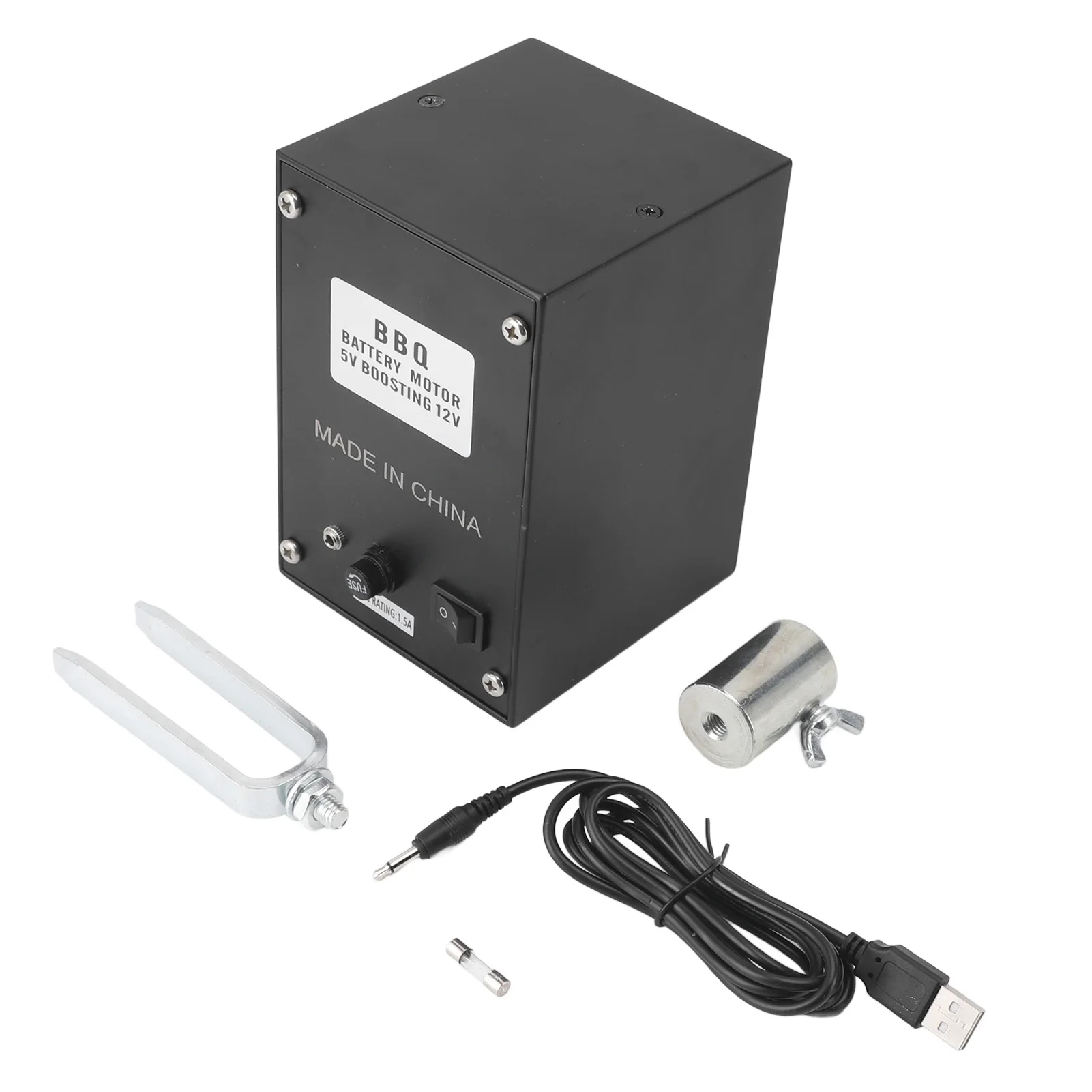 70KG高トルクBBQロティサリーモーター - チキンミートケバブ用1.5mブーストケーブル付きヘビーデューティーアルミグリルスピットロースター