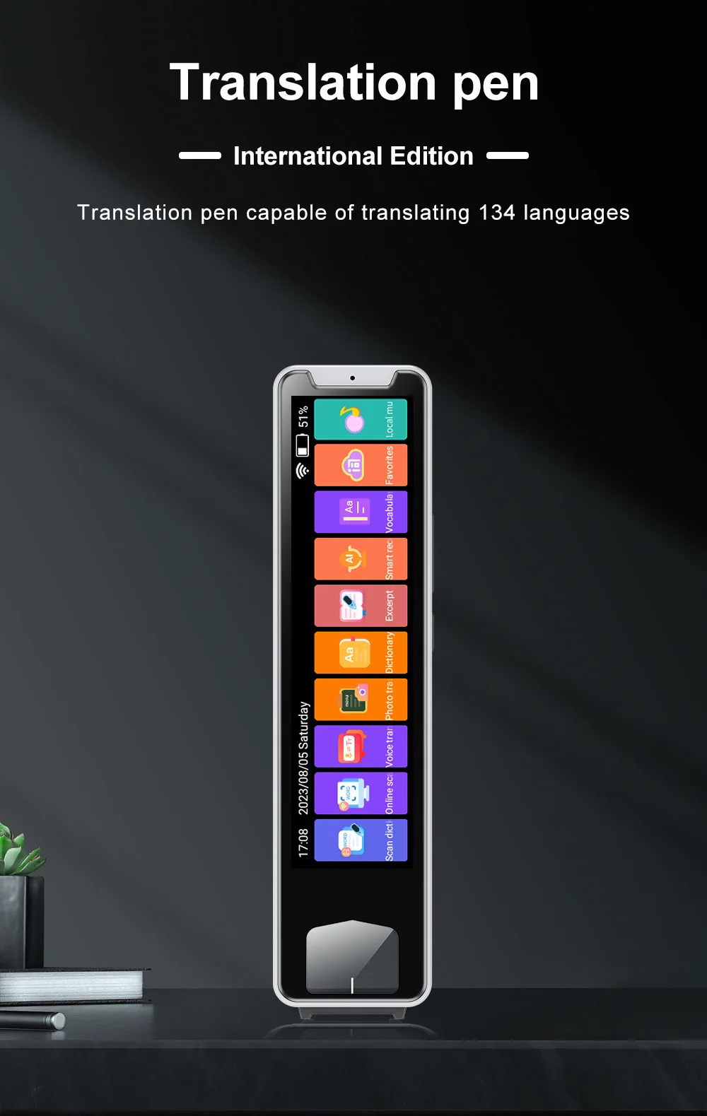 Penna scanner linguistico MD32 Penna intelligente Traduttore linguistico Dizionario elettronico Penna scansione per l'apprendimento dell'inglese Batteria incorporata