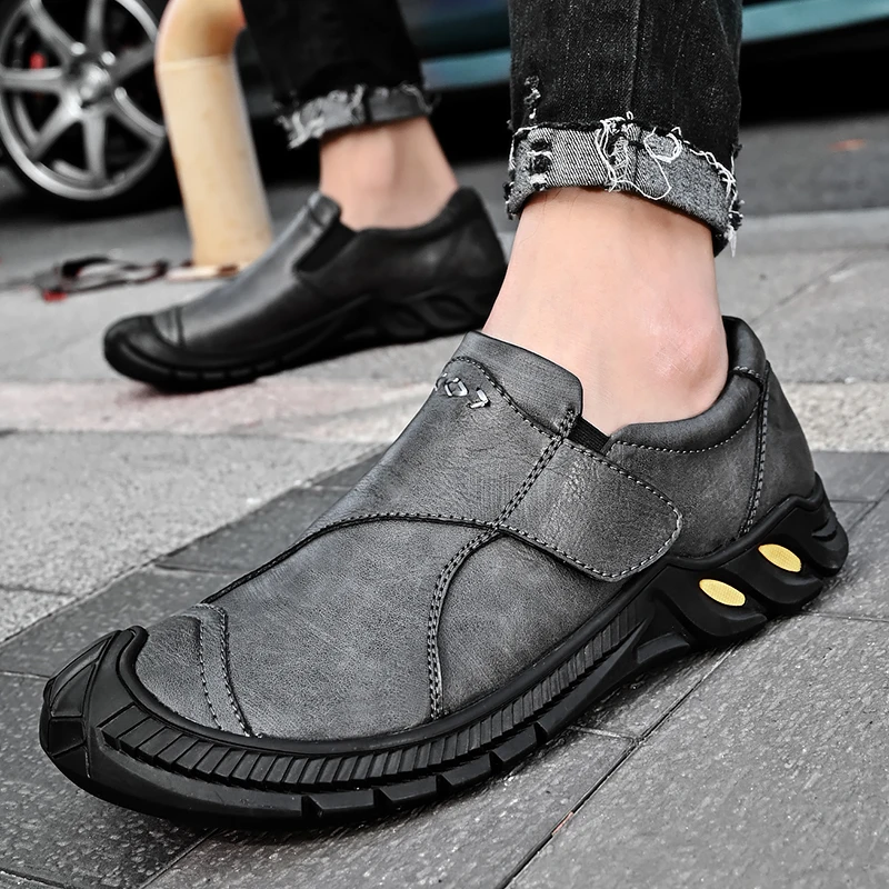 Genuine Leather Men Shoes Luxury Brand Casual Shoes Slip on Formal Loafers Male Driving Shoes Fashion Trekking Breathable Flats