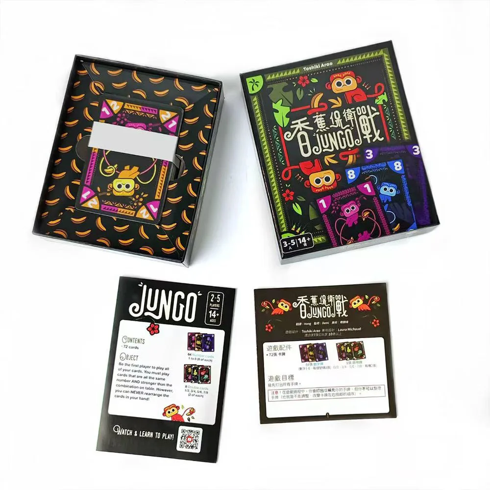 

Настольная игра Banana Defense Battle JUNGO — интерактивная карточная игра для нескольких игроков (3-5 игроков), китайская и английская версии