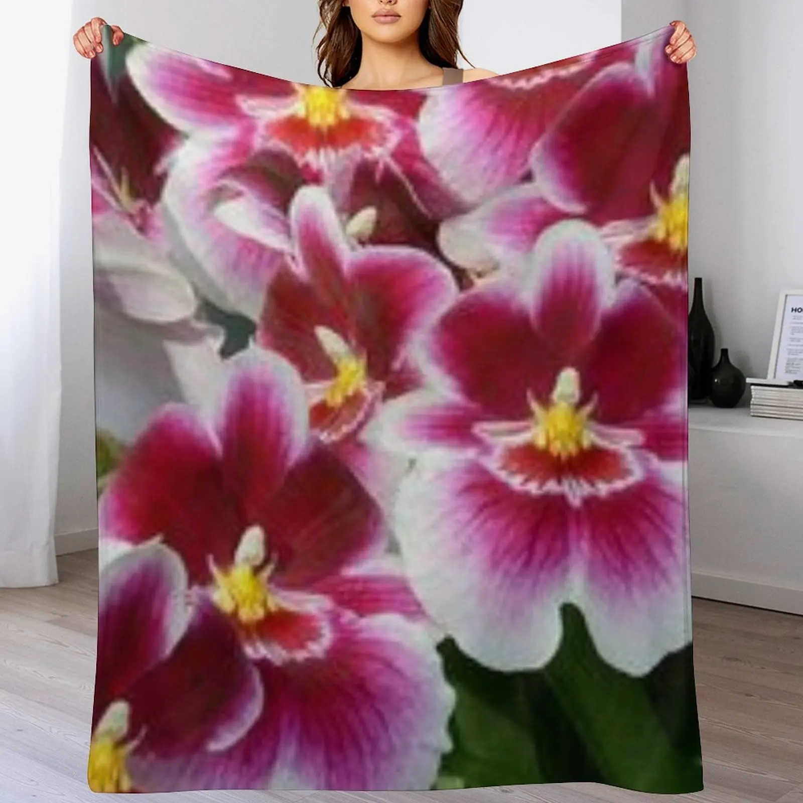 

Nice orchids. Throw Blanket Faux Fur Soft Warm Blanket for Bed