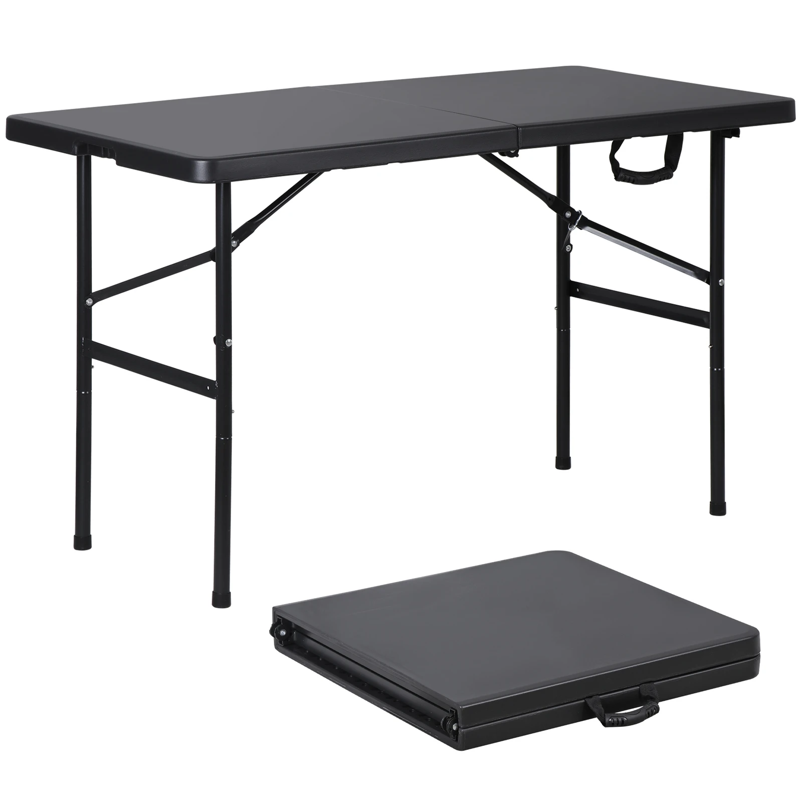 

Folding Table 4FT Lightweight Portable Plastic Table Foldable Utility Table for Camping Outdoor Picnic Dining Backyard Event