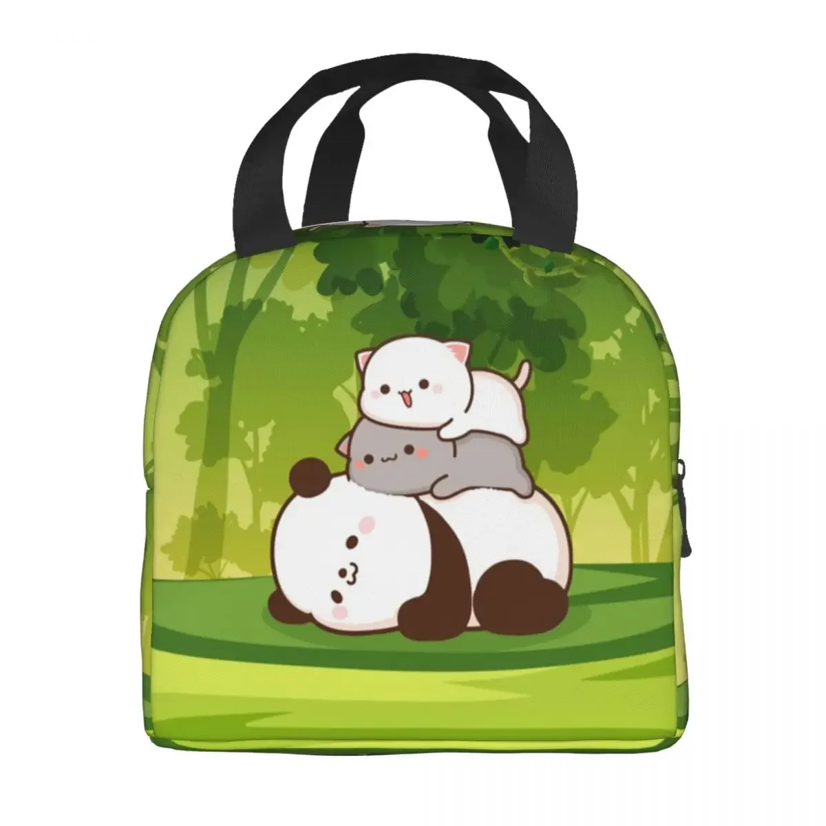 Peach And Goma With Panda Thermal Insulated Lunch Bag Women Mochi Cat Lunch Container for Kids School Children Storage Food Box