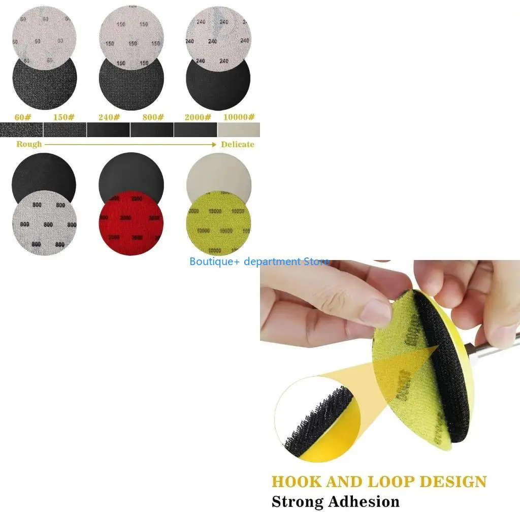 

E1PD 42pcs Car Headlight Renewal Pads 3 Inch Headlight Cleaner Restorer Waterproof Sanding Discs Scouring Pad RestorationKit