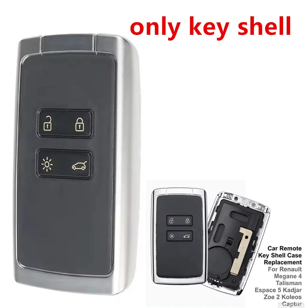 For Renault Megane 4 Talisman 5 Espace 5 Kadjar 4 Button Smart Key Card Shell Remote Fob Replacement Housing Cover
