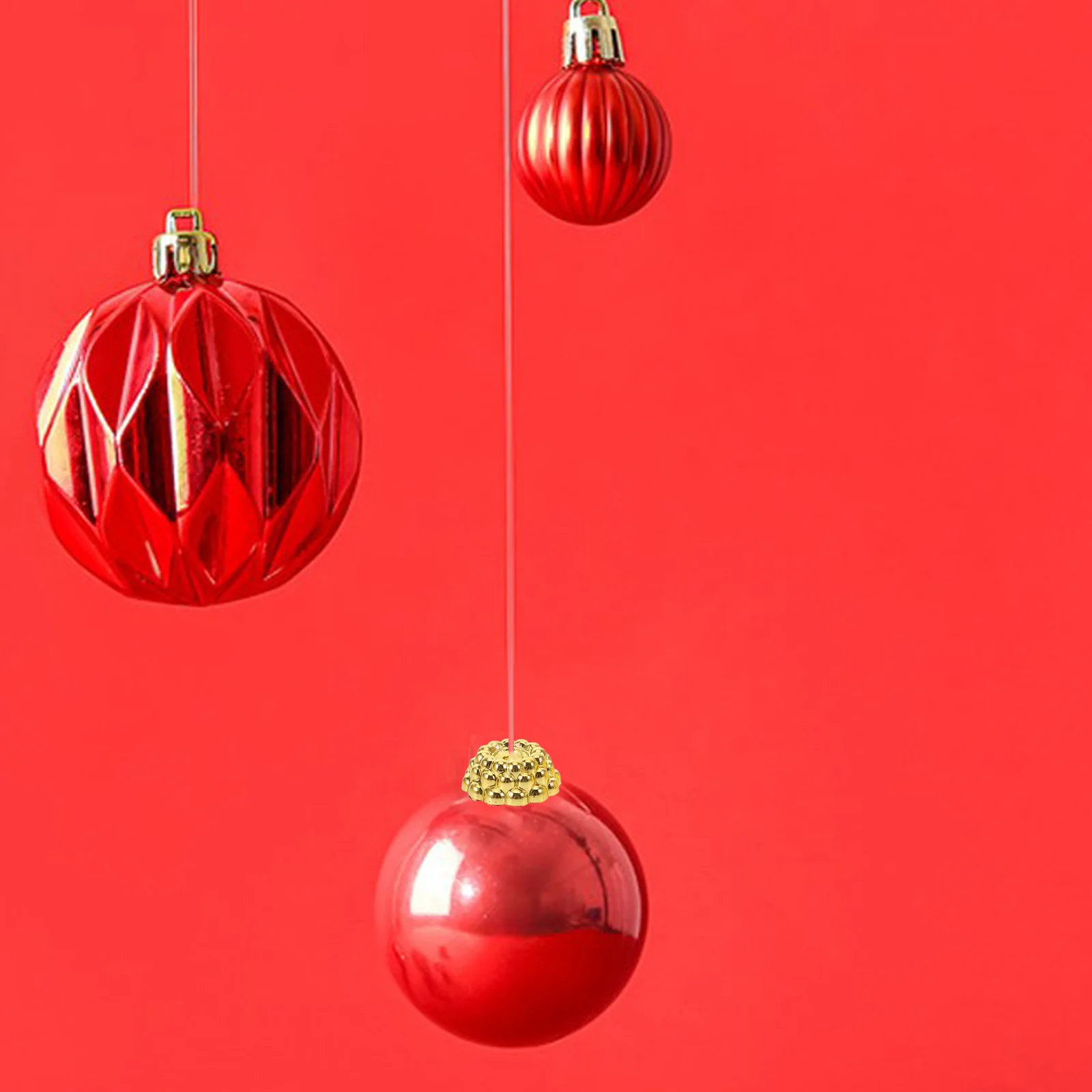 

100pcs Christmas Ball Hat Accessories Plastic Xmas Ornament Caps For Diy Holiday Decor Tree Pendant Baubles Replacement