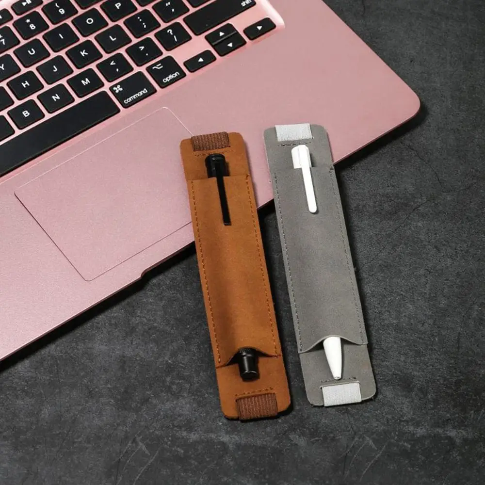 Lápis de couro Vintage PU Livro Notebook Rubber Band Pen Clip Portátil Escritório Reunião Laptop Pen Holder