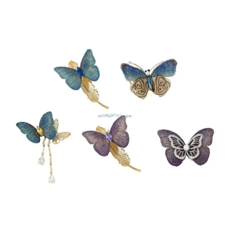 Textile Butterfly Brooch Delicate Handmade Jewelry Accessory