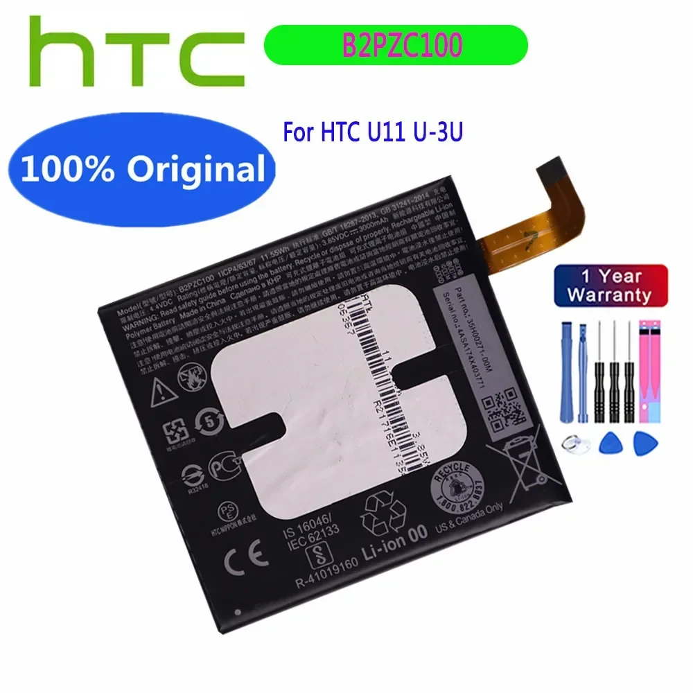 New 3000mAh Original Battery B2PZC100 For HTC U11 U-3U U 3U Phone Battery Batteries Bateria + Tools