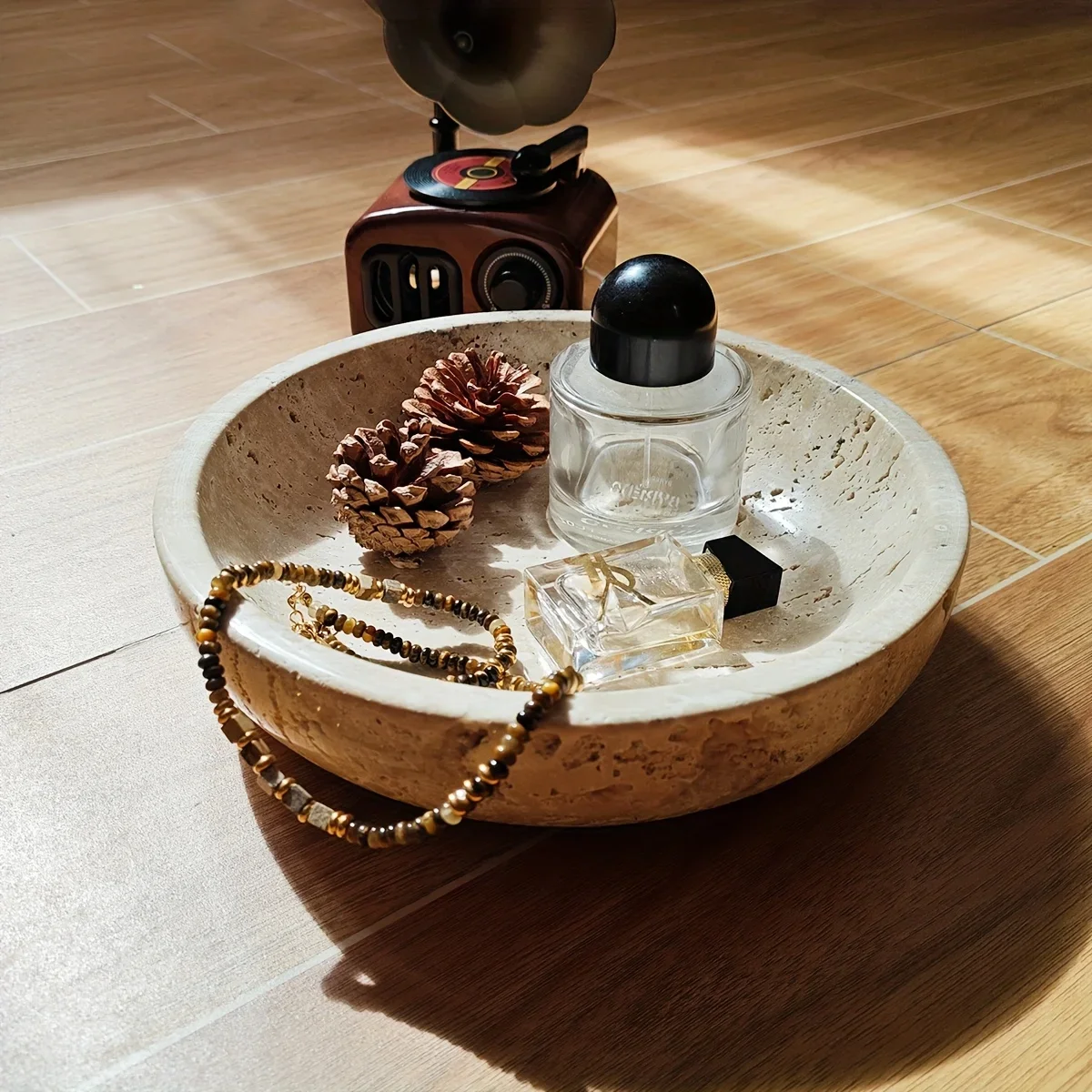 European Luxury Geometric  Marble Tray Fruit Plate Home Decor for Living Room Dining Room