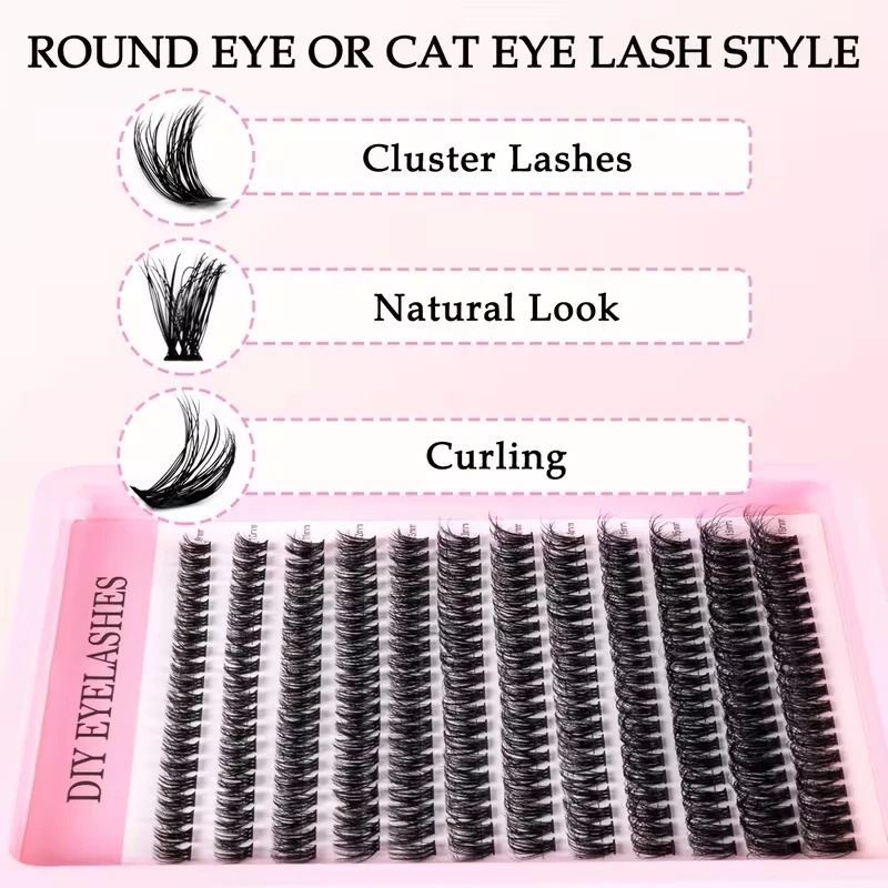 Pestañas por Racimos, 240pcs 40D 9-16mm, Largos Mixtos, Look Ultra-Natural, Finas, Ultra-Suaves, Ultra-Livianas, Reutilizables para Principiantes 5