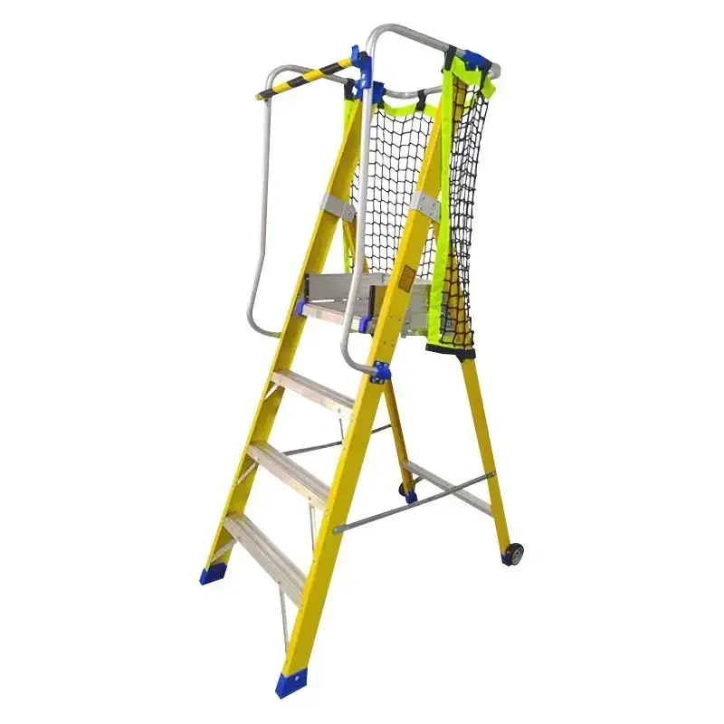 Aluminum alloy climbing FRP escalator platform project mobile folding thickened herringbone ladder household