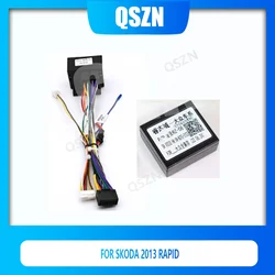 QSZN Cavo di cablaggio per auto con scatola Canbus VW-RZ-08 per SKODA 2013 RAPID Autoradio multimediale