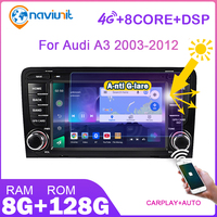 8GB 128GB Carplay Android Auto Car Radio GPS Stereo Screen For Audi A3 8P S3 RS3 2003-2013 2 din autoradio Multimedia Player 4G