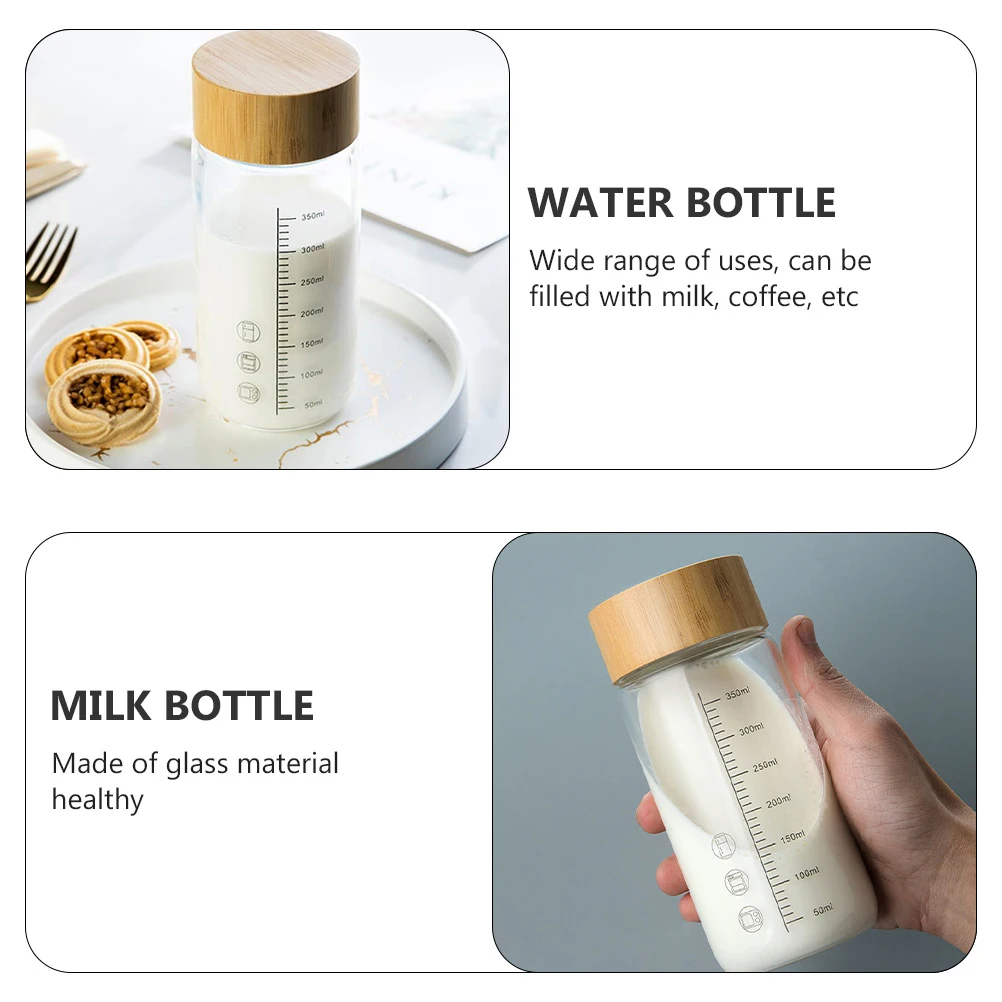 

Glass Water Bottle Milk Cup Coffee Jug Transparent Drink Travel Mugs Healthy Material Wide Use Temperature Resistance