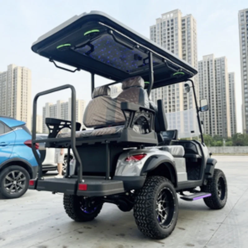 Made In China Luxury Golf Cart Support Custom Classic Electric Golf Cart With Bumper Seat With Headrest Off-Road Tires LED Strip